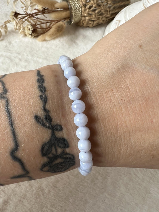 Blue Lace Achat Armband 6mm & 11mm