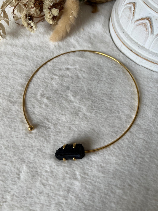 Turmalin Halsreif / Kette – gold galvanisiert