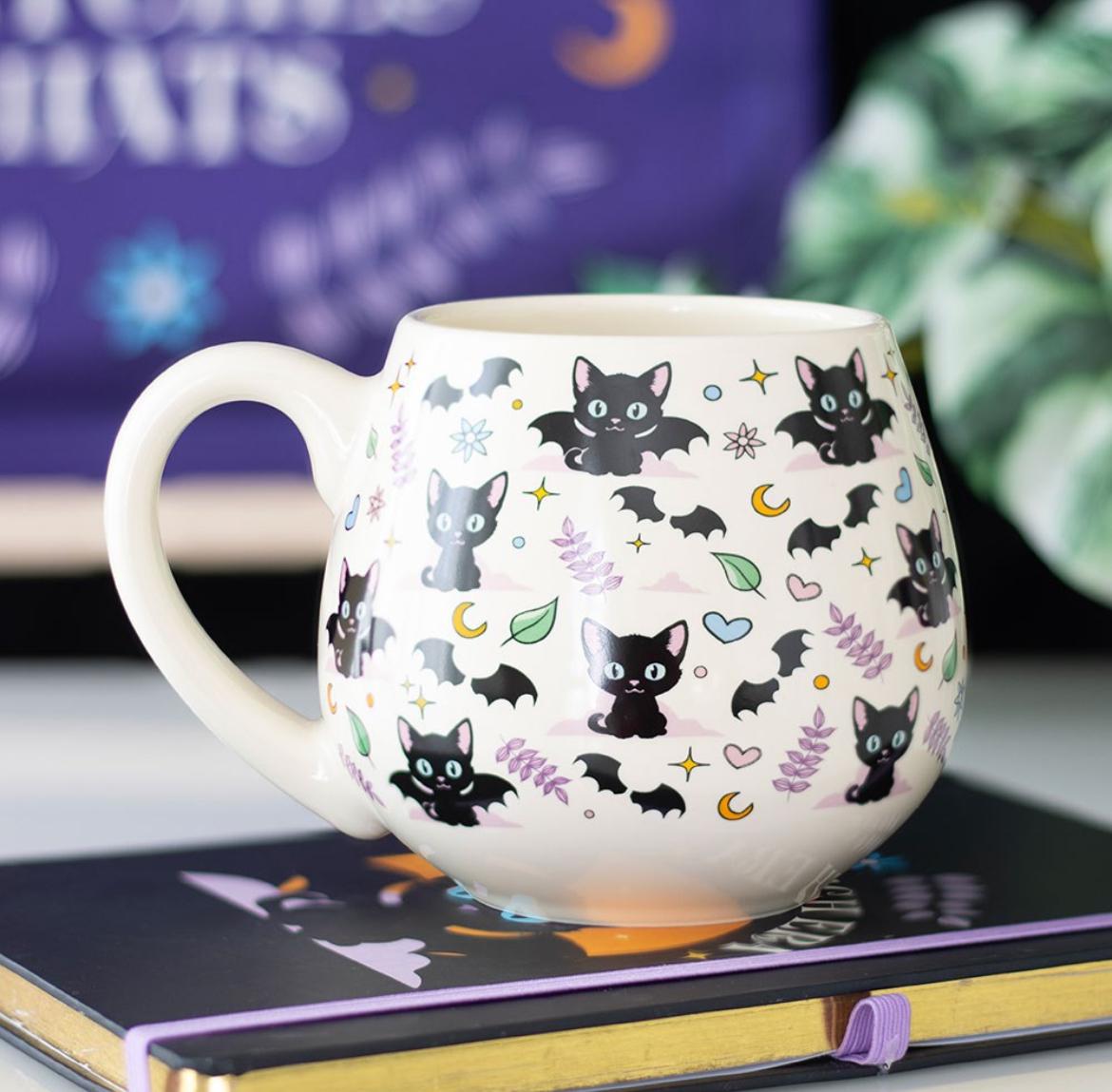 Fledermaus-Katzen Design Tasse