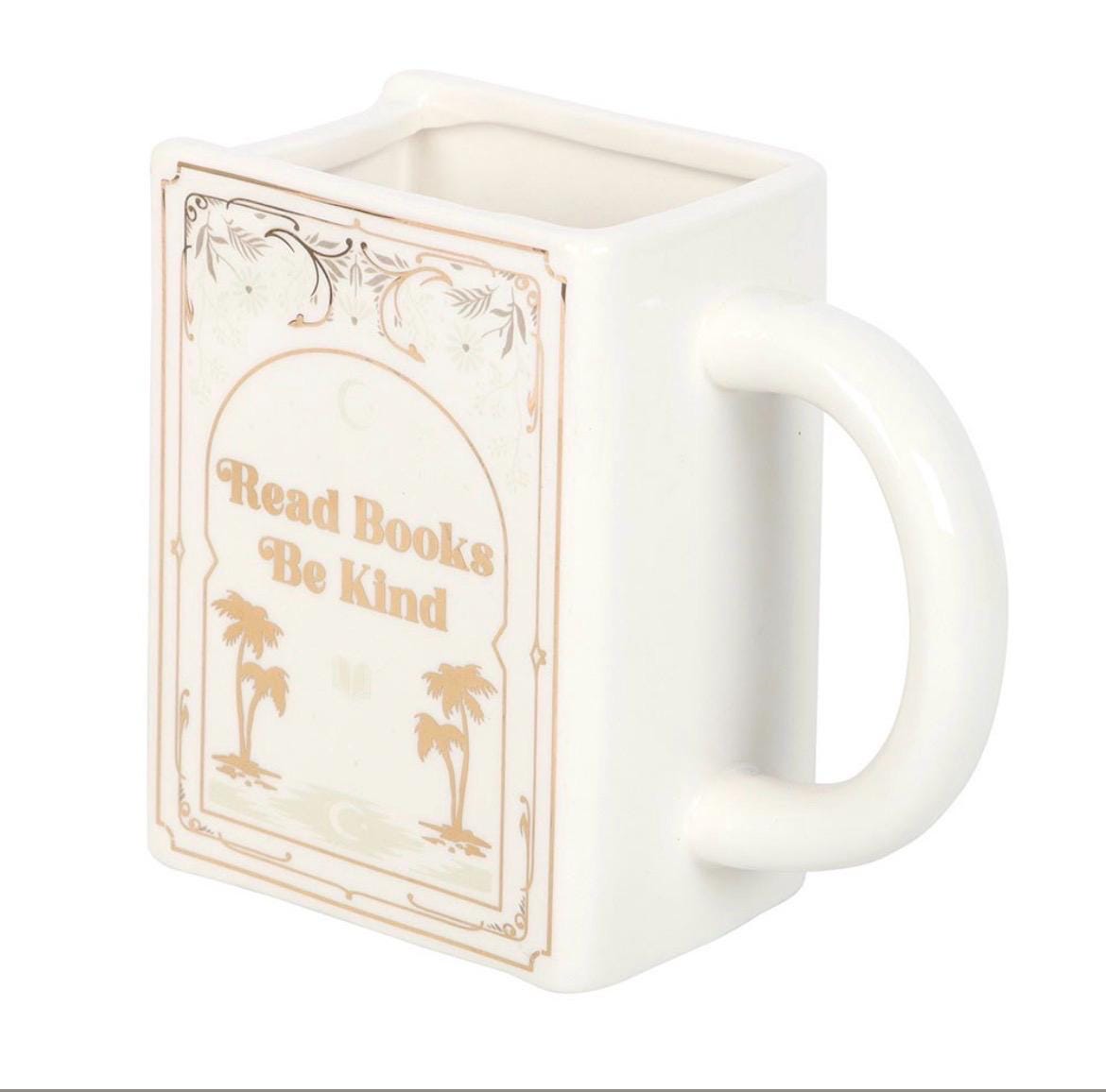 Read Books, Be Kind – Buch-Tasse im Buchdesign
