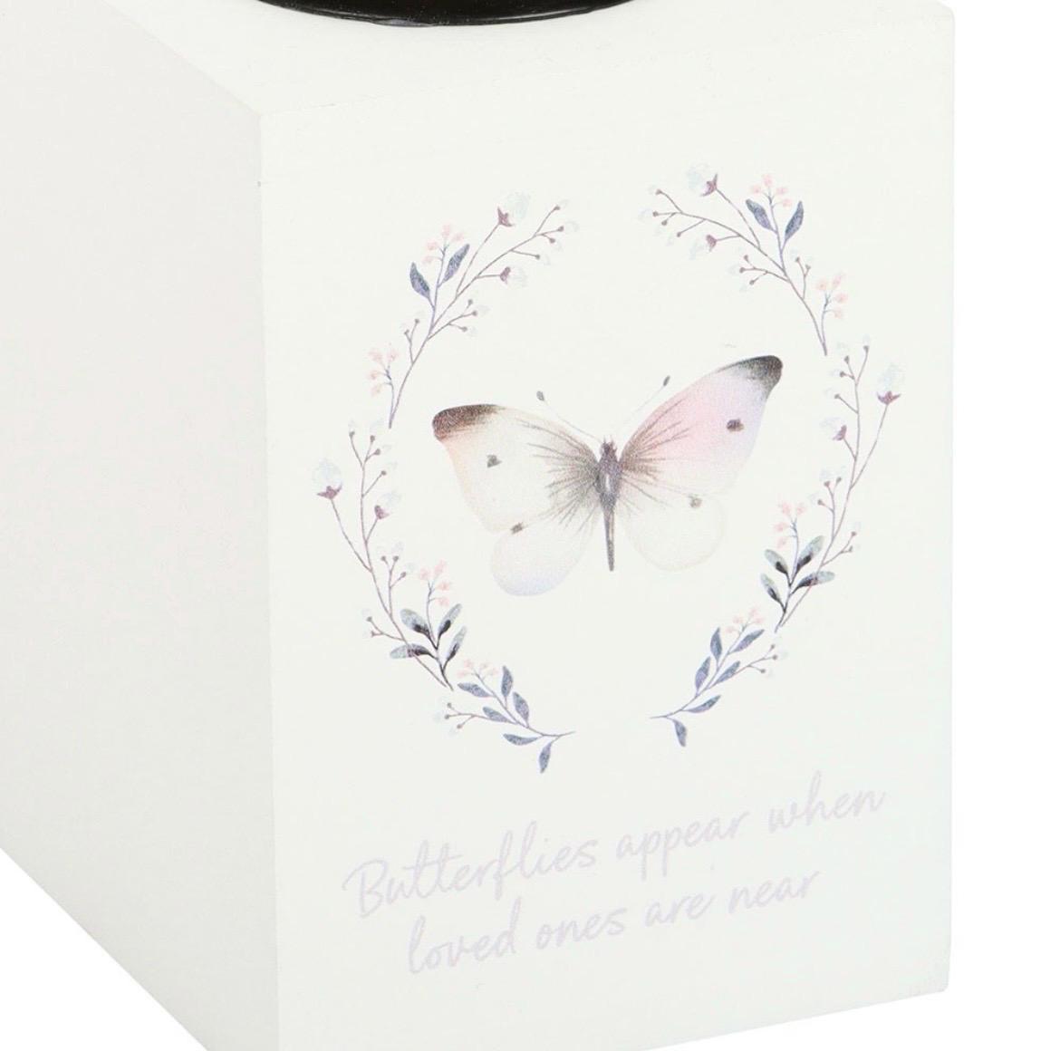 Teelichthalter „Butterflies appear when loved ones are near“ – Schmetterling