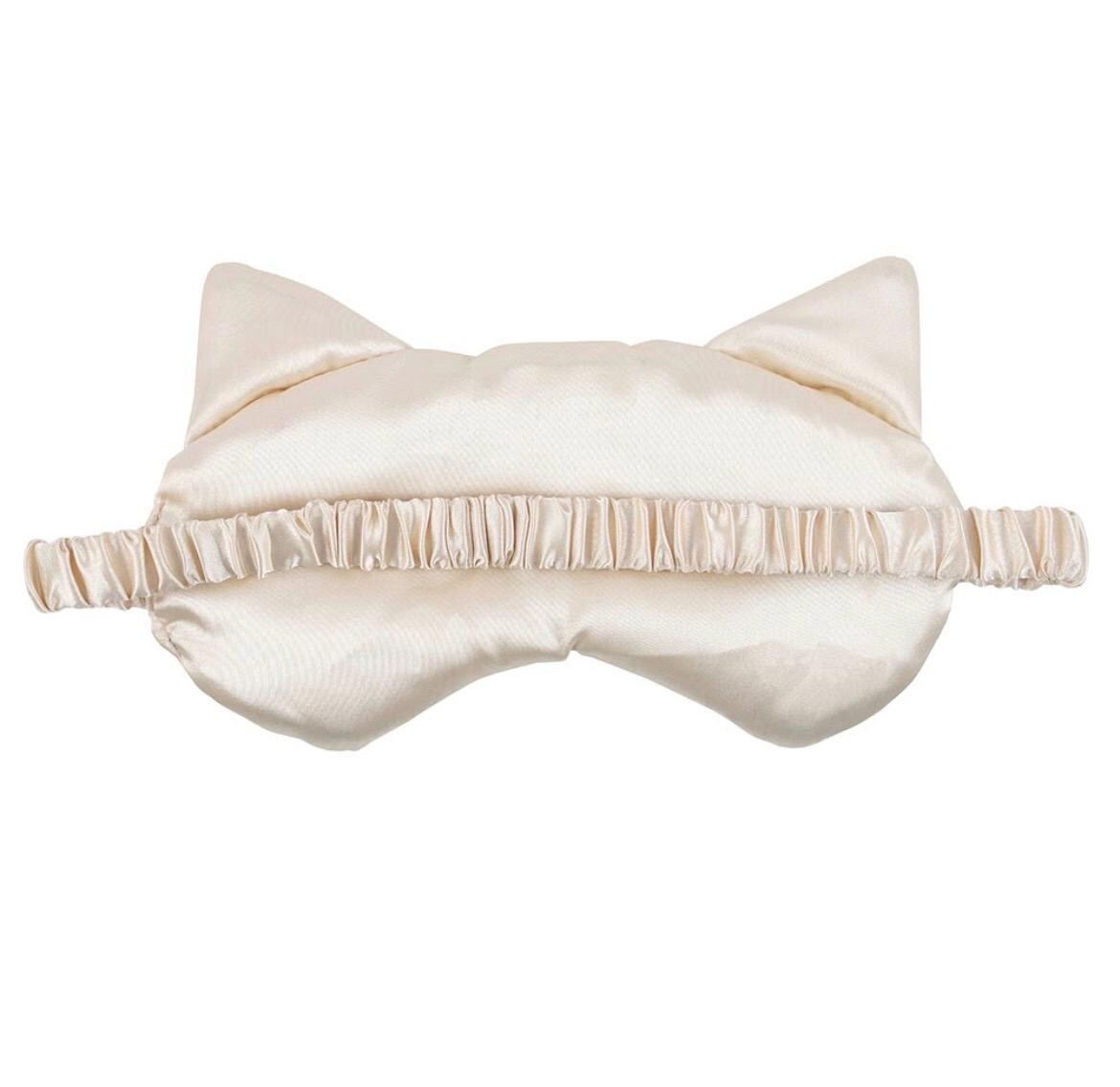 Satin Schlafmaske Katze | Niedliche Katzen Augenmaske für erholsamen Schlaf | Self Care & Wellness Geschenk