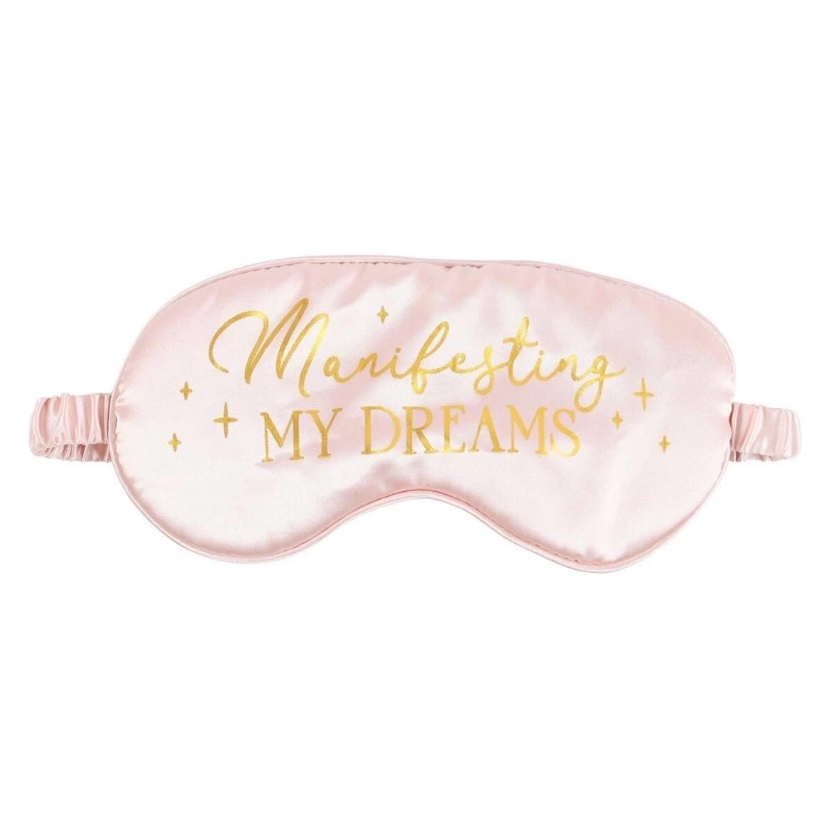 Manifesting My Dreams Satin Schlafmaske | Rosa Augenmaske für Schlaf, Manifestation & Self Care | Wellness Geschenk