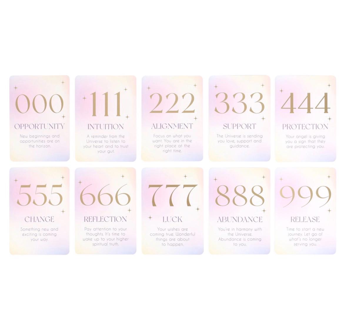 Angel Numbers Orakelkarten | Engelszahlen Karten Set | Spirituelle Botschaften | Numerologie | Manifestation & Intuition