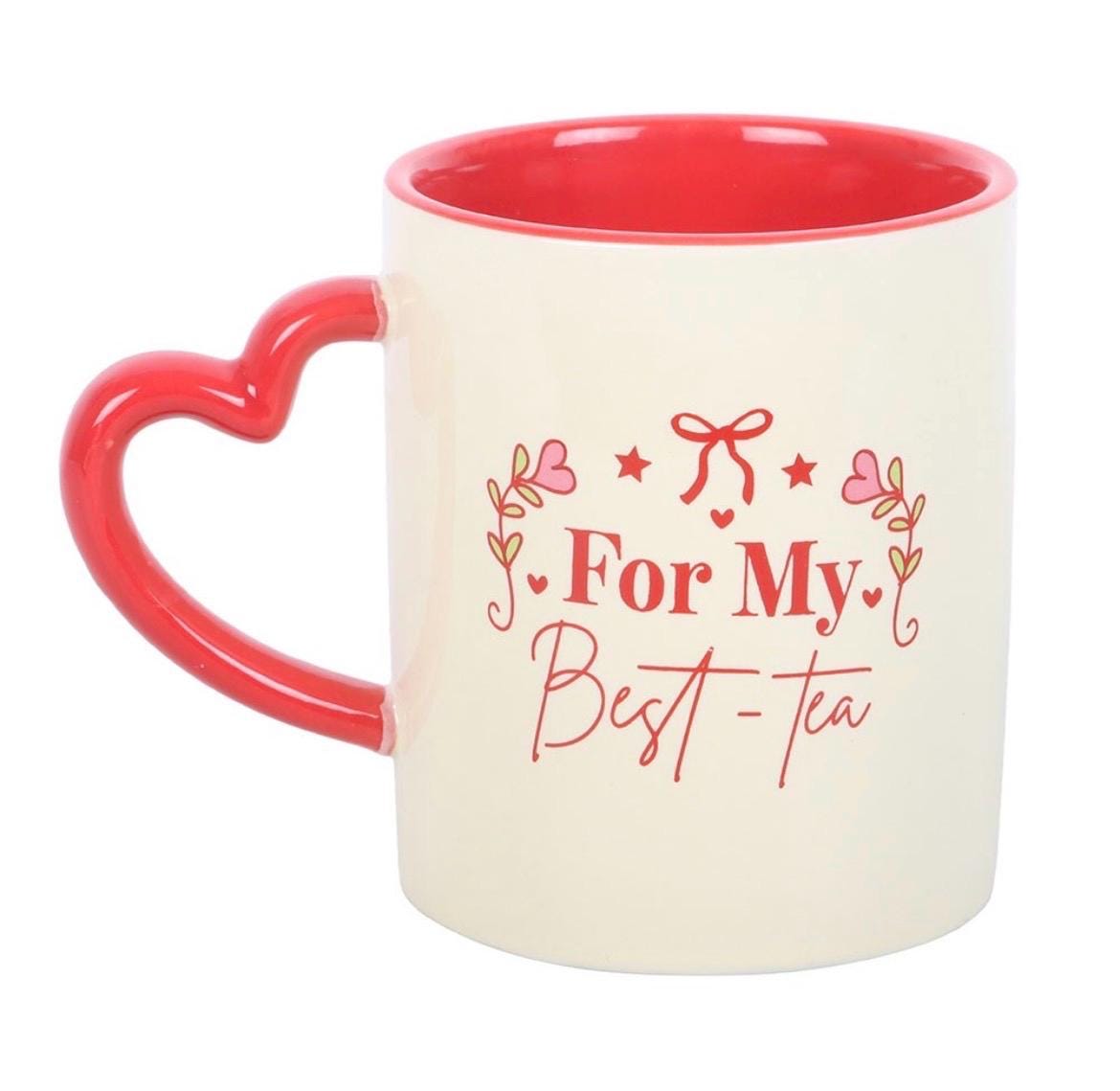 For My Best-Tea Mug | Bestie Tasse | Freundschaft Tasse | Herz Henkel Tasse | Geschenk für beste Freundin | Teetasse | Best Friend Gift