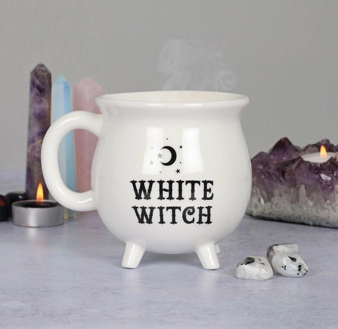 White Witch Mug | Hexenkessel Tasse | Witchy Mug | Wicca Tasse | Hexen Tasse | Gothic Mug | Spirituelle Tasse | Geschenk für Hexen