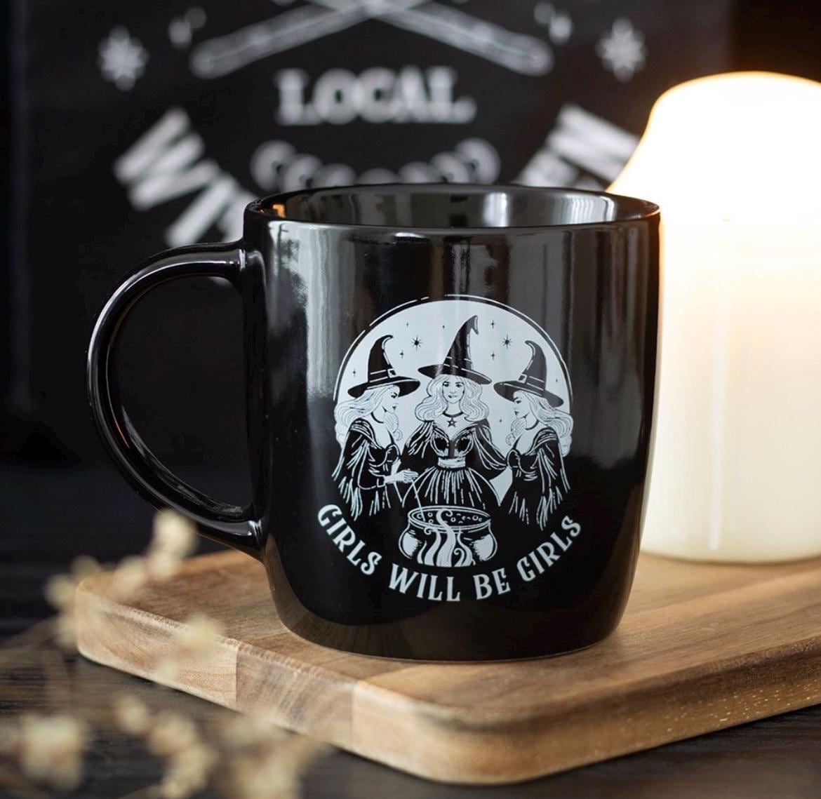 Girls Will Be Girls Tasse | Hexen Tasse | Witch Mug | Witchy Coffee Mug | Gothic Tasse | Hexengeschenk | Wicca Mug