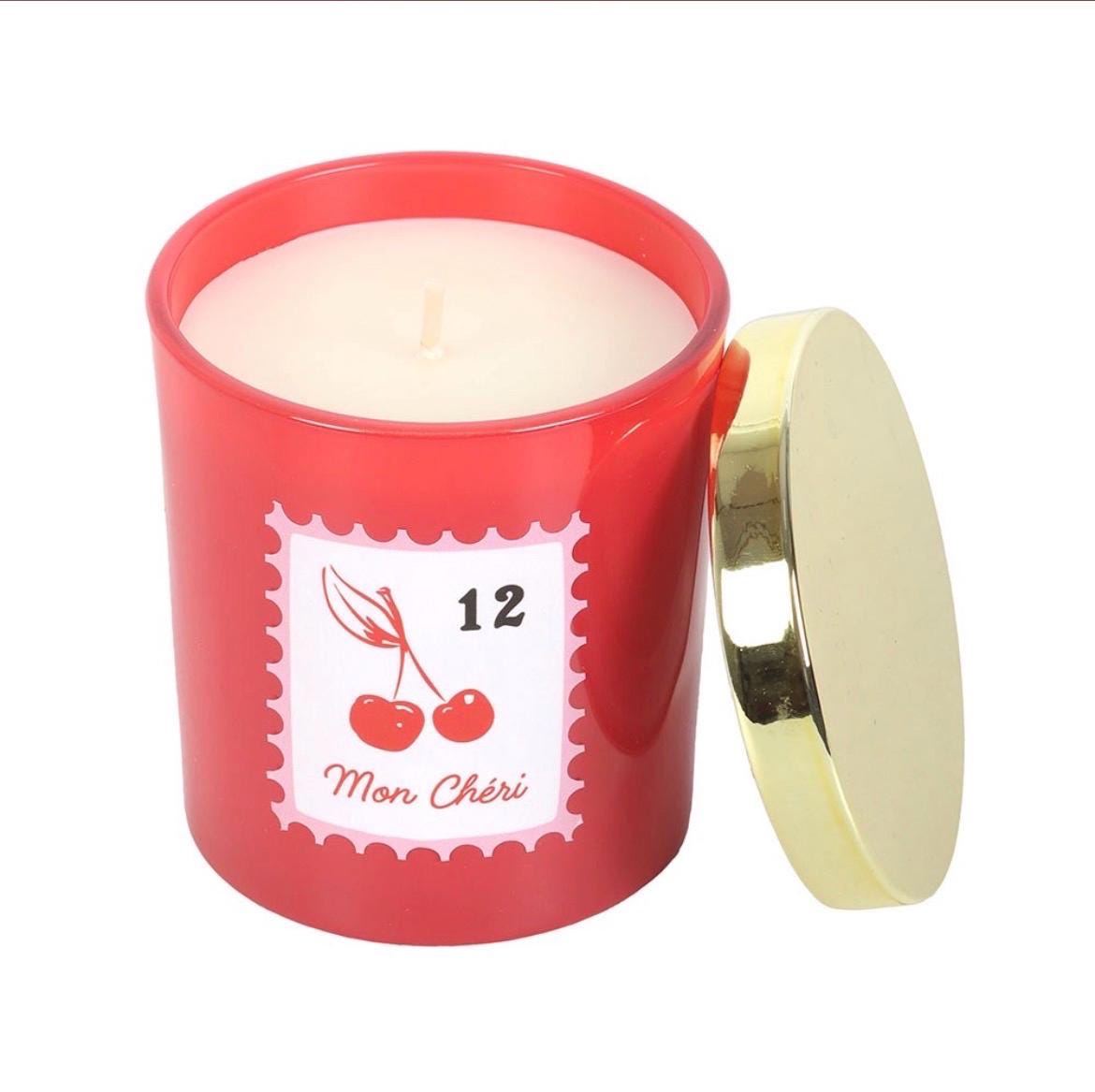 Mon Chéri Kerze im Glas | Kirschkerze | Cherry Blossom Duftkerze | Kirschblüten Duft | Romantische Geschenkidee
