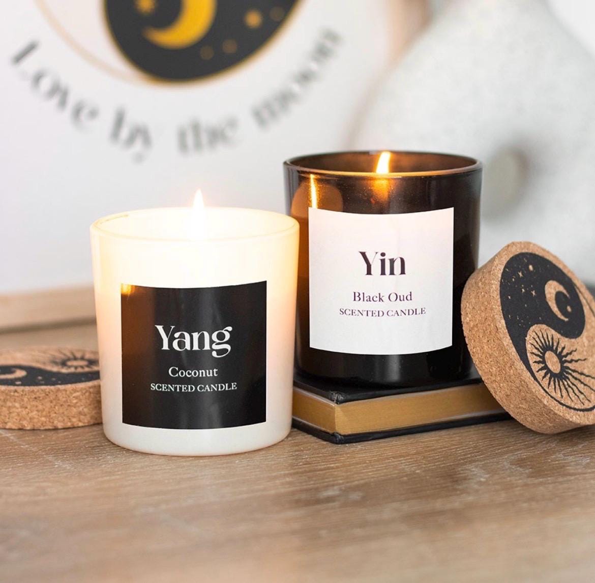 Yin & Yang Kerzen | Duftkerzen Set | Kokosnuss und Black Oud | Balance und Harmonie | Spirituelle Deko | Geschenkset