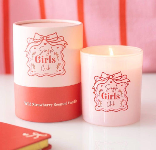 Single Girls Club Kerze | Girls Kerze | Duftkerze | Wilde Erdbeere | Selbstliebe Kerze | Geschenk für Singles | Girl Power