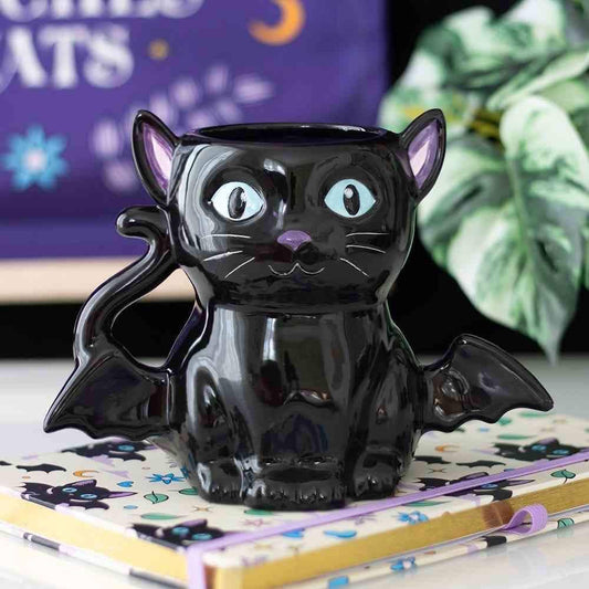 Fledermaus Katze Tasse | Gothic Katzenbecher | Halloween Tasse