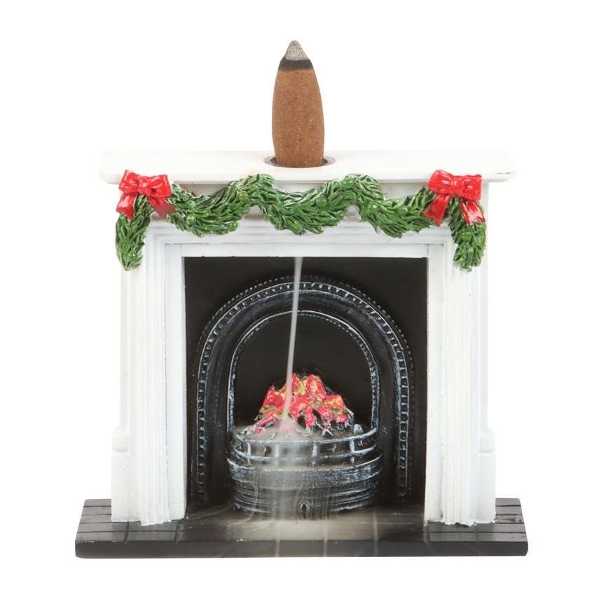 Weihnachtskamin Rückfluss-Räucherkegelhalter | Backflow Weihnachtskamin | Rauchbrunnen Kamin | Winterliche Weihnachtsdeko