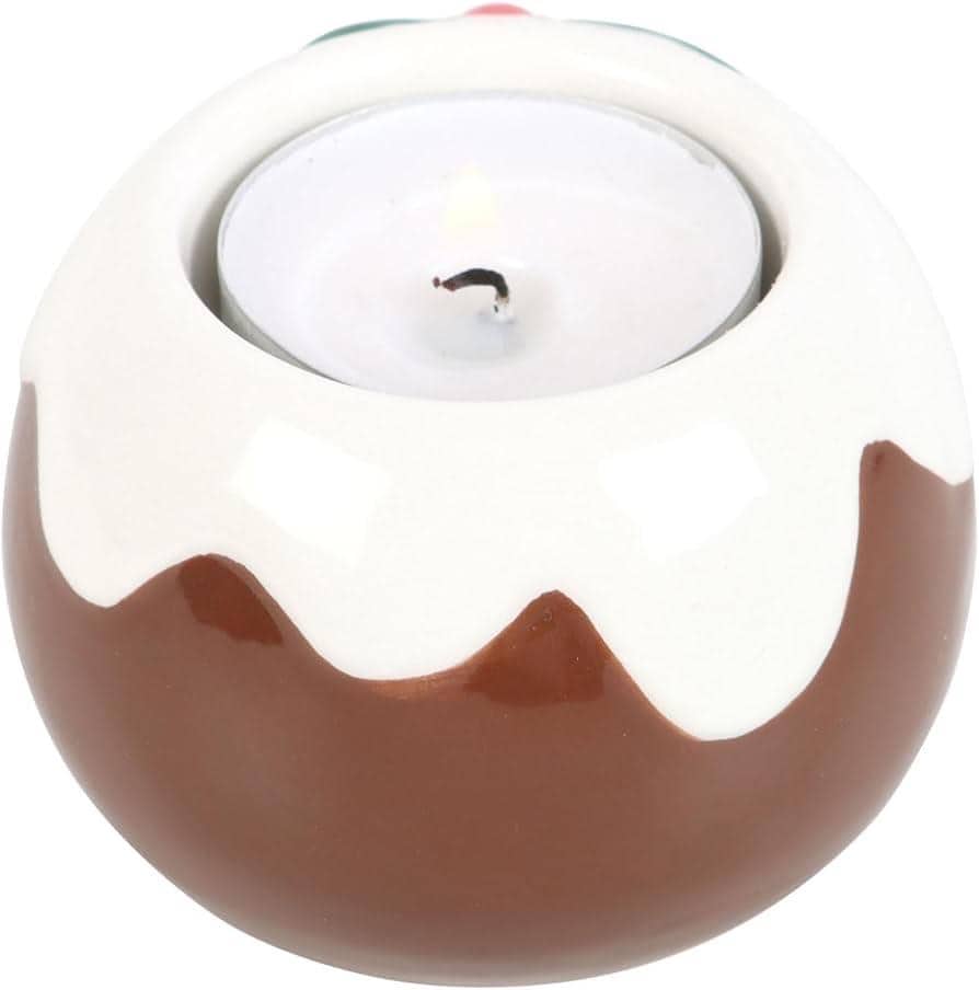 Christmas Pudding Teelichthalter | Weihnachtlicher Kerzenhalter | Pudding Keramik Deko | Weihnachtsdeko