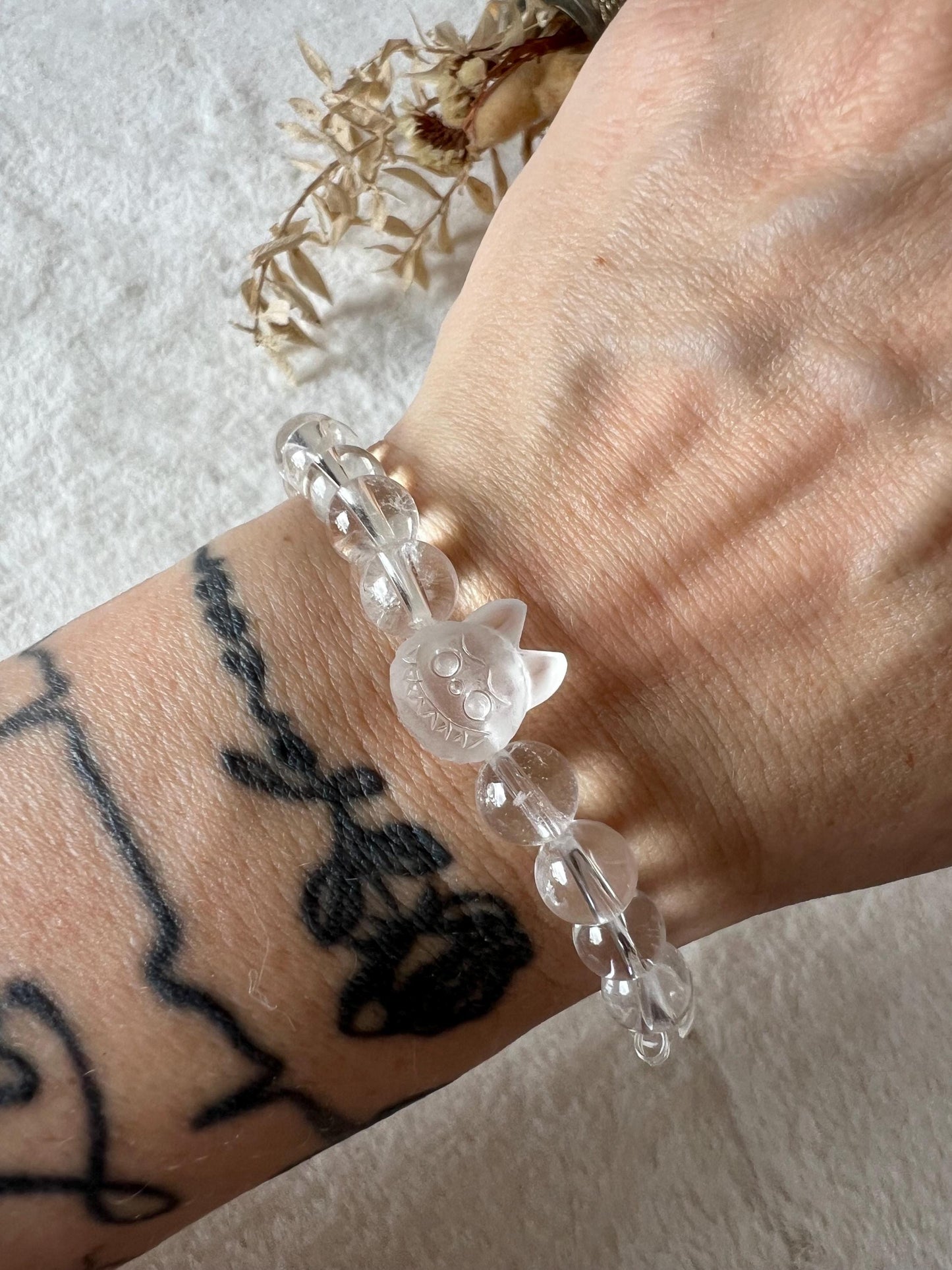 Labubsi Bergkristall Armband | Edelstein Armband mit Labubsi | Naturstein Schmuck | Kristall Armband | Geschenk Armband