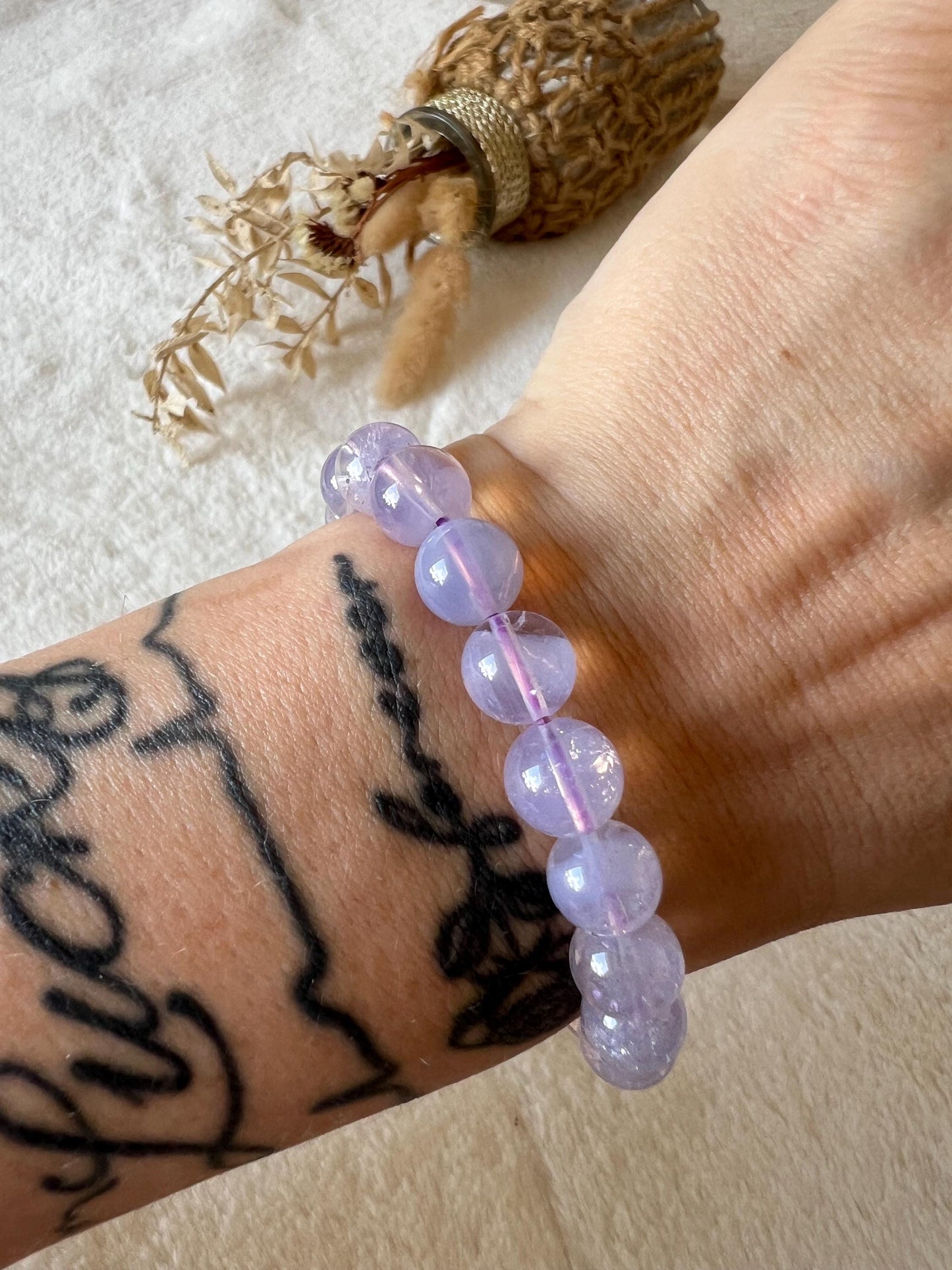 Lavendel Mondquarz Armband | Lavendel Edelstein Armband | Flieder Naturstein Schmuck | Kristall Armband | Geschenk für Sie