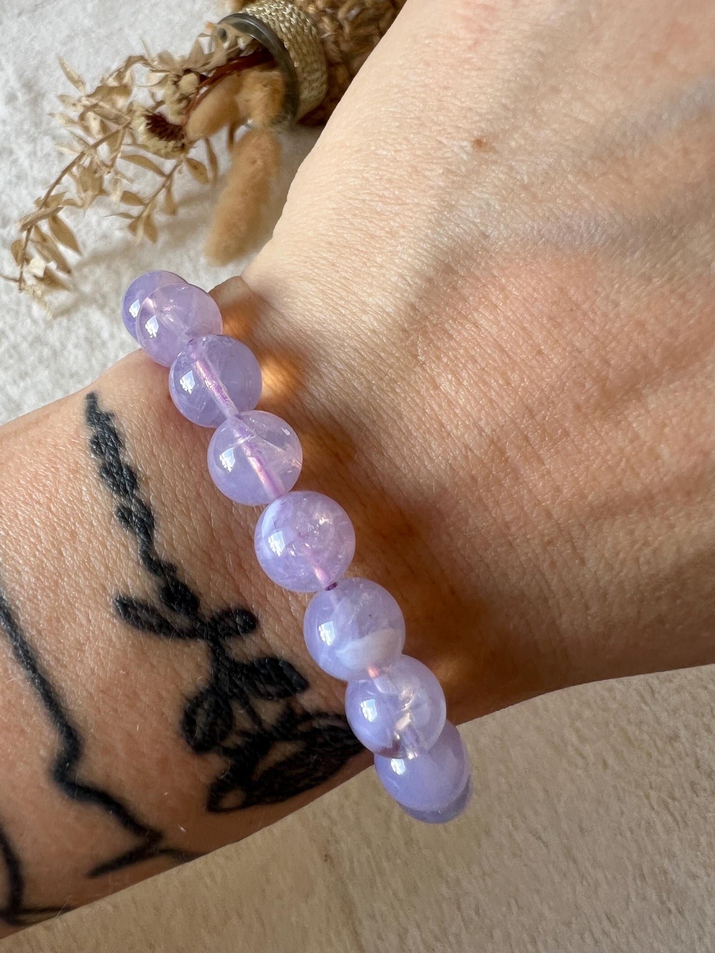 Lavendel Mondquarz Armband | Lavendel Edelstein Armband | Flieder Naturstein Schmuck | Kristall Armband | Geschenk für Sie