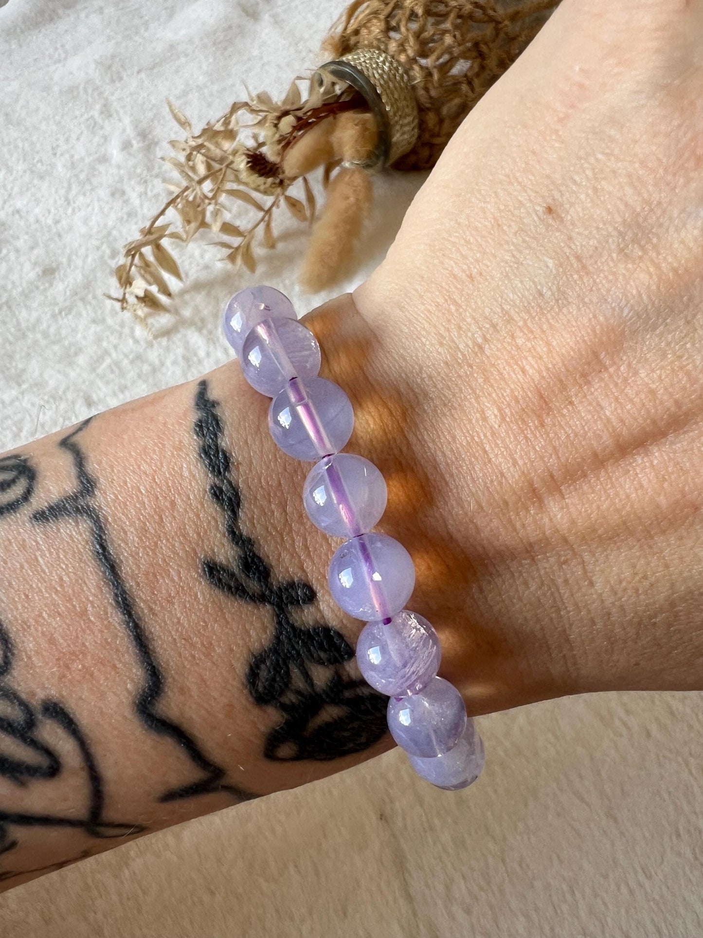 Lavendel Mondquarz Armband | Lavendel Edelstein Armband | Flieder Naturstein Schmuck | Kristall Armband | Geschenk für Sie