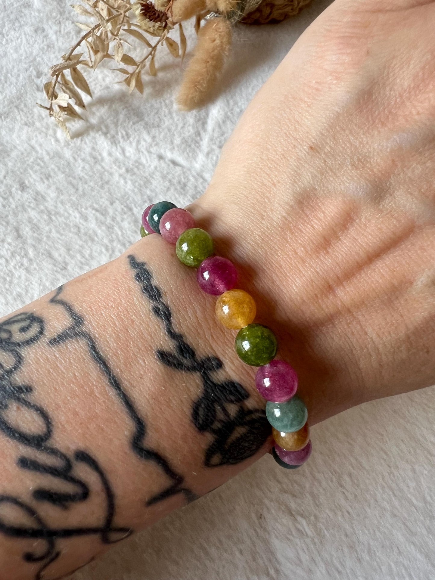 Turmalin Armband bunt | Multi Turmalin Edelstein Armband | Natürlicher Turmalin | Bunter Turmalin High Quality | 6mm & 8mm