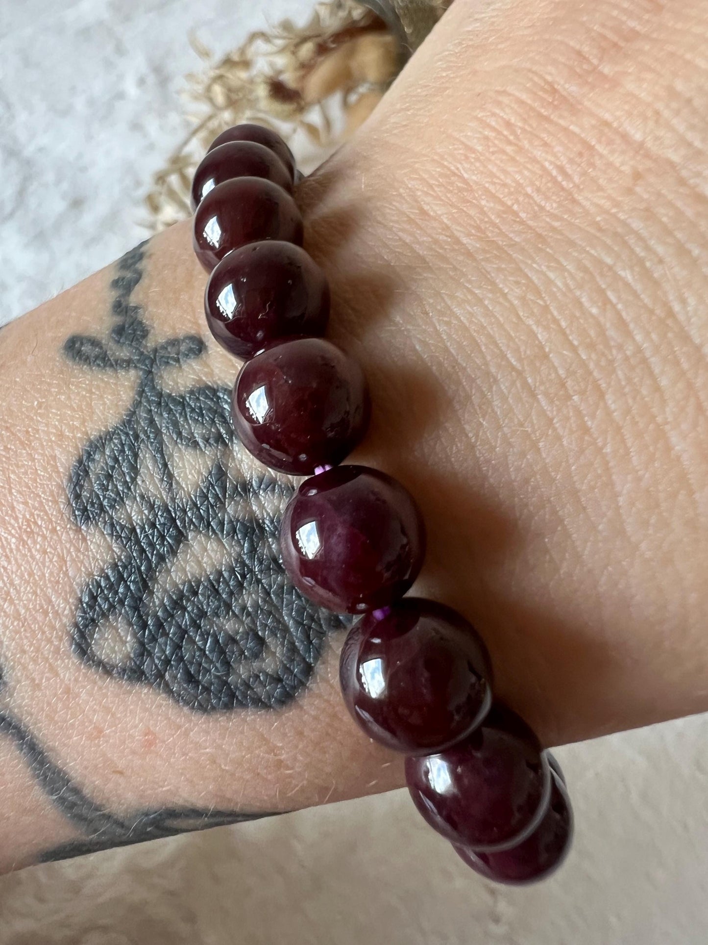 Stern Granat Armband | Echter Stern Granat | Bordeauxroter Edelstein Schmuck | Naturstein Armband