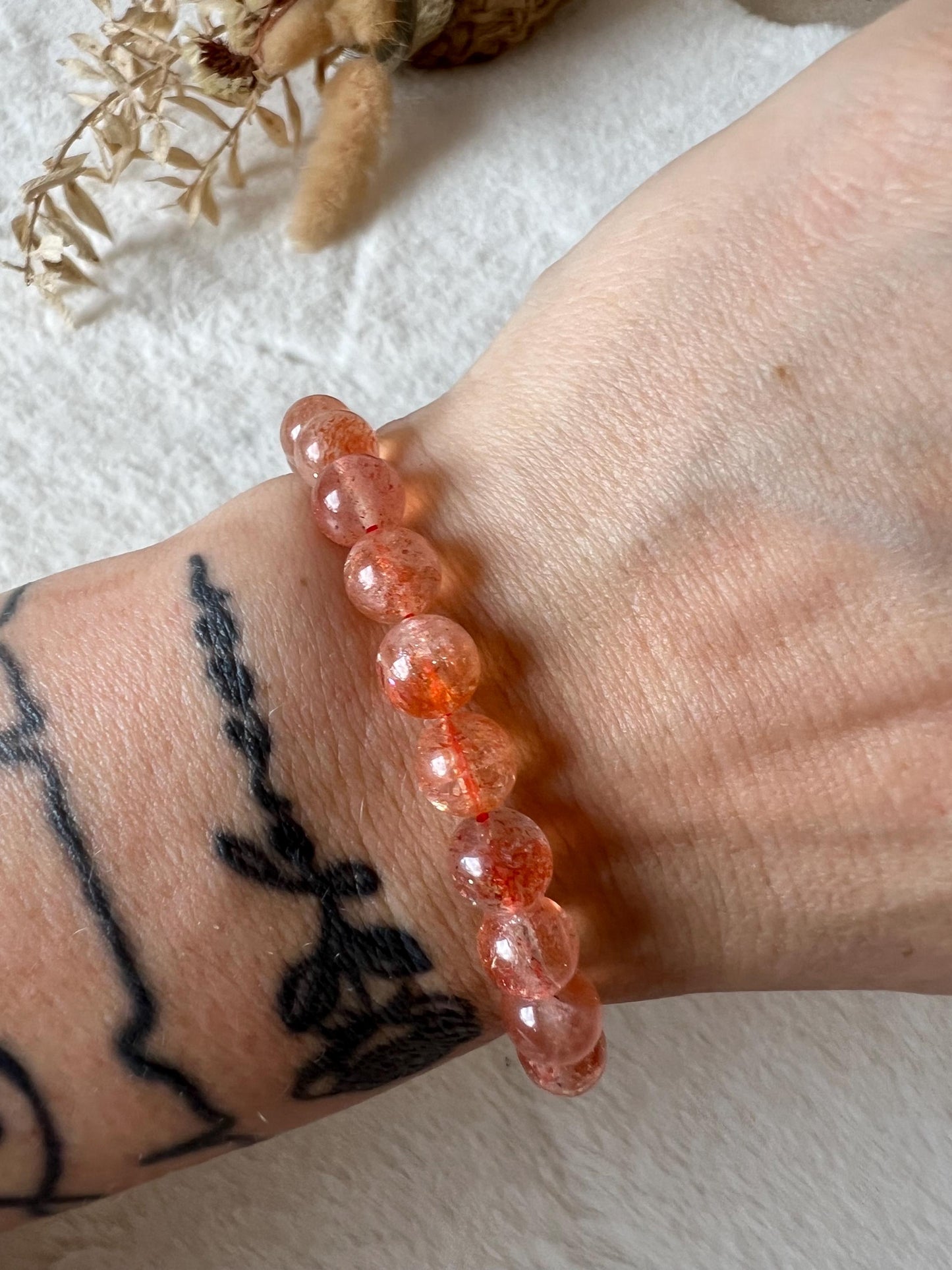 Sonnenstein Armband High Quality | Echter Sonnenstein Schmuck | Funkelnder Edelstein | Naturstein Armband