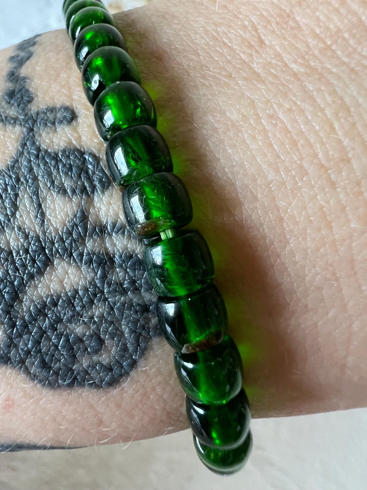 Chromdiopsid Armband | Echter Diopsid Schmuck | Smaragdgrüner Naturstein | Edelstein Armband