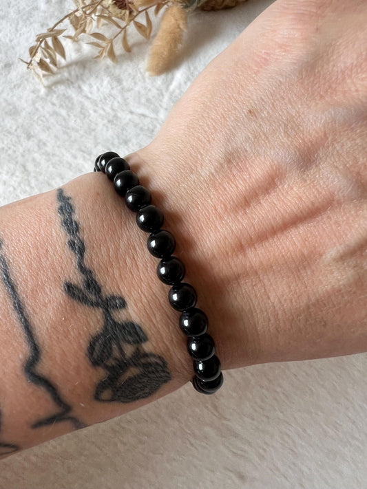 Schwarzer Turmalin | Turmalin Armband | Schörl | Naturstein Armband | Schutzstein & Erdung | Handgefertigter Edelsteinschmuck