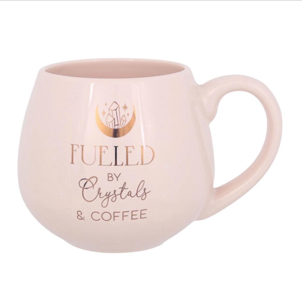 Let me consult my crystals oder Fueled by crystals and coffee Tasse