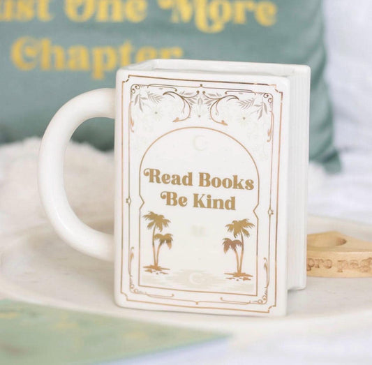 Read Books, Be Kind – Buch-Tasse im Buchdesign