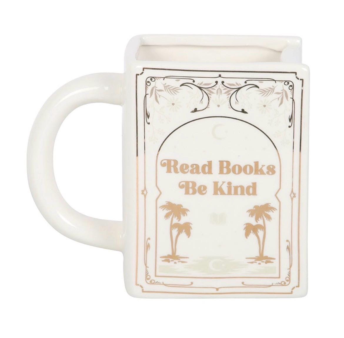 Read Books, Be Kind – Buch-Tasse im Buchdesign