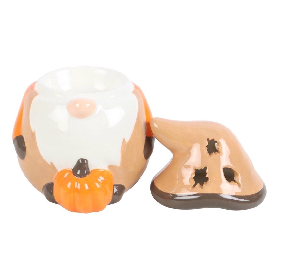 Herbstwichtel beige Wachsmelt und Ölbrenner aus Keramik