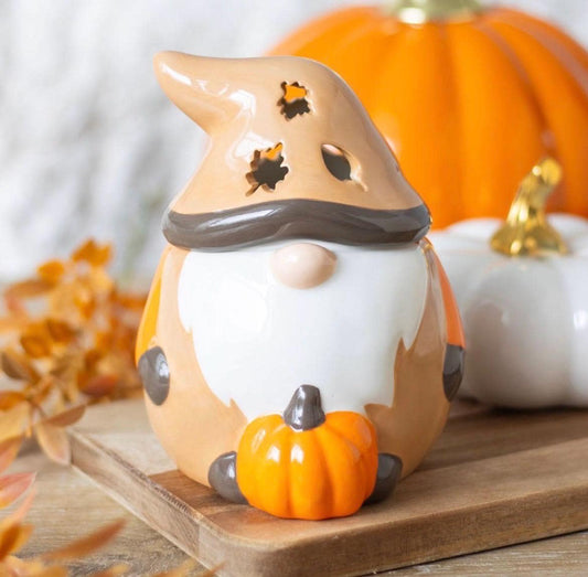 Herbstwichtel beige Wachsmelt und Ölbrenner aus Keramik