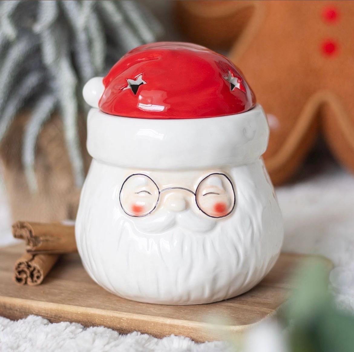 Santa Wachsmelt und Ölbrenner aus Keramik