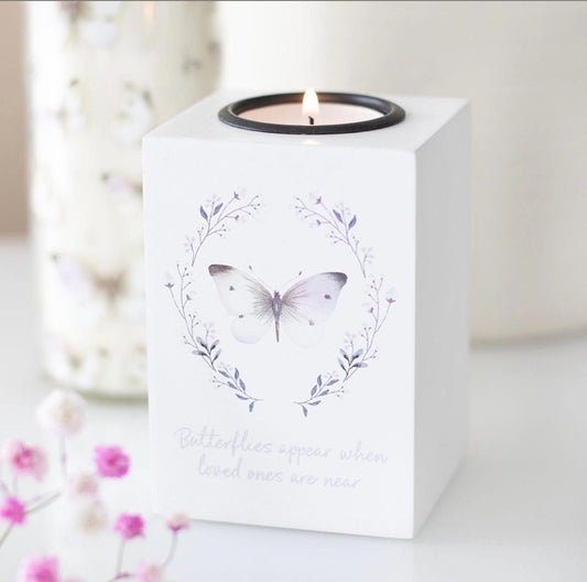 Teelichthalter „Butterflies appear when loved ones are near“ – Schmetterling