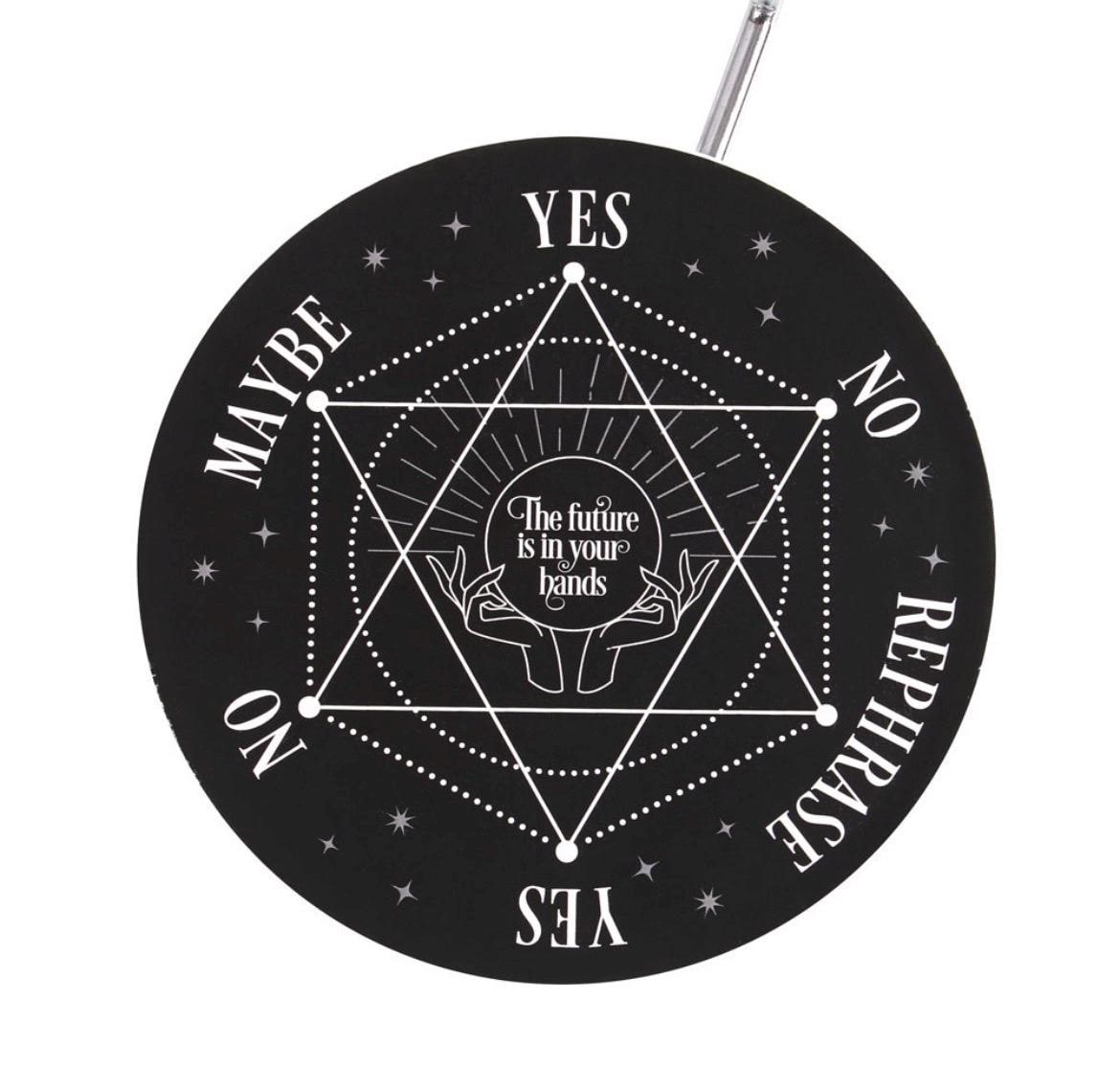 Pendel Set mit Entscheidungsboard und Metallpendel | Spirit Board, Mond, Pentagramm, Schlange, Future Hands & Ouija Style