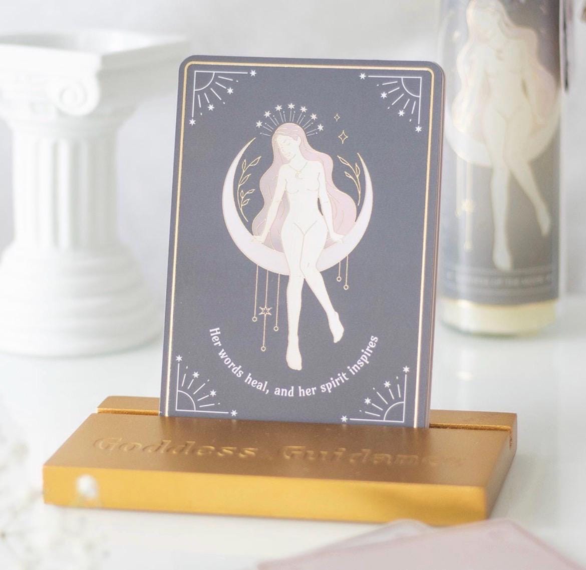 Goddess Guidance Orakelkarten | Göttinnen Affirmationskarten mit Kartenhalter | Self Love, Weiblichkeit & Spirituelle Inspiration