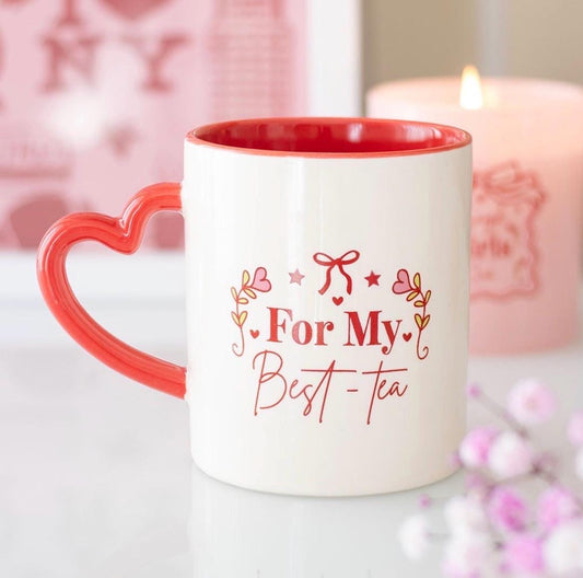 For My Best-Tea Mug | Bestie Tasse | Freundschaft Tasse | Herz Henkel Tasse | Geschenk für beste Freundin | Teetasse | Best Friend Gift