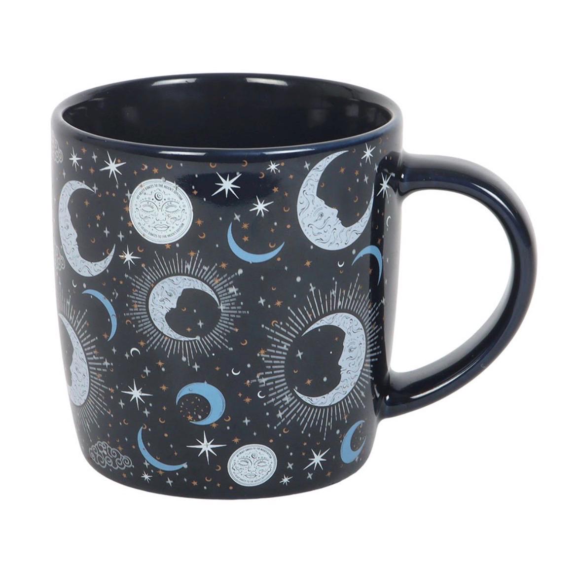 Blue Moon | Celestial Moon Phases Tasse | Mondphasen Tasse | Moon Mug | Witchy Mug | Hexentasse | Mond Deko | Spiritual Gift