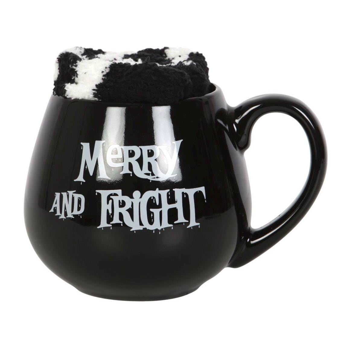 Merry and Fright Tasse | Gothic Weihnachtstasse | Halloween Christmas Mug | Goth Mug | Spooky Christmas | Horror Tasse | Weihnachtsgeschenk