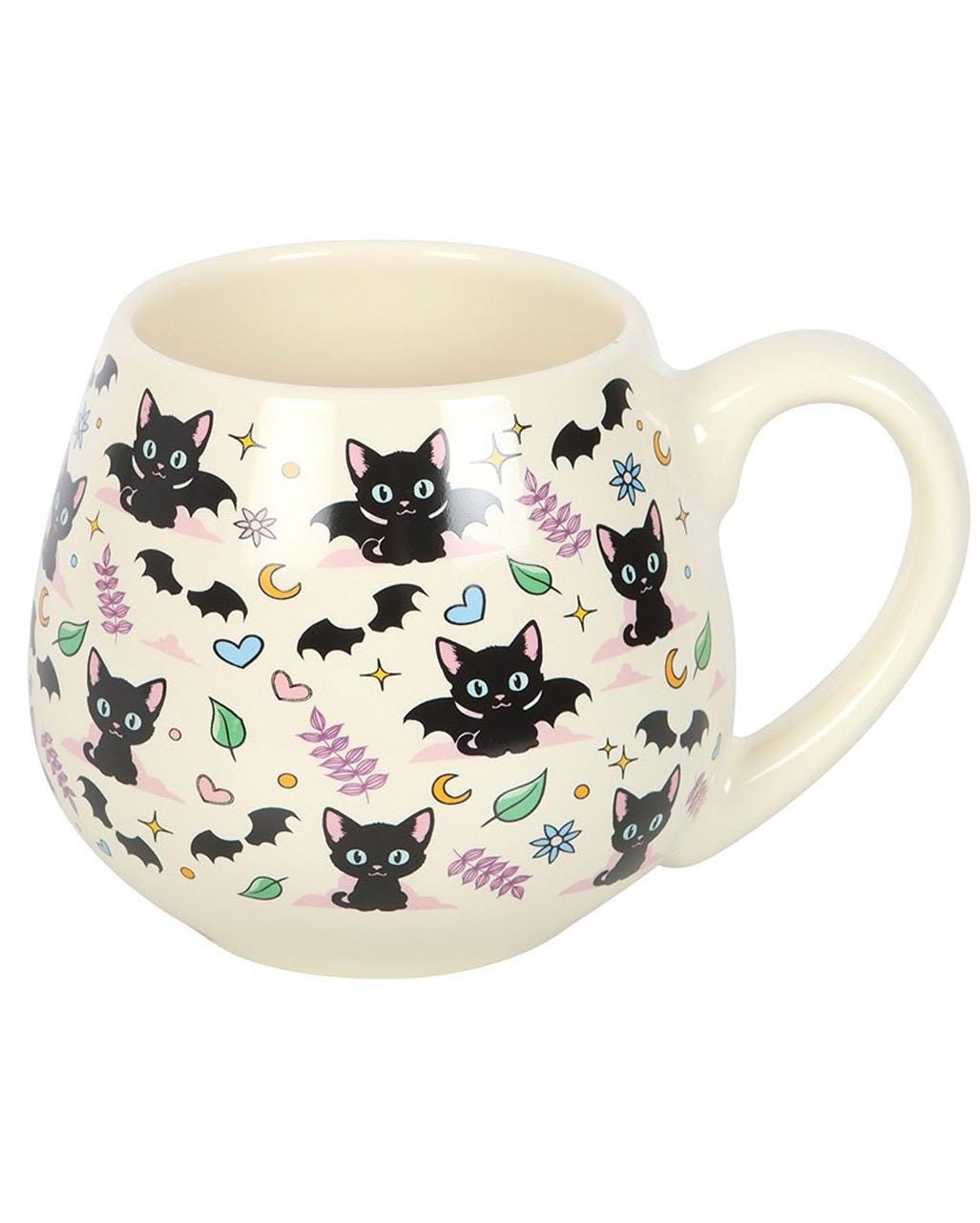 Fledermaus Katzen Tasse | Bat Cat Mug | Halloween Katze | Schwarze Katze Tasse | Spooky Mug | Kawaii Halloween | Herbst Tasse