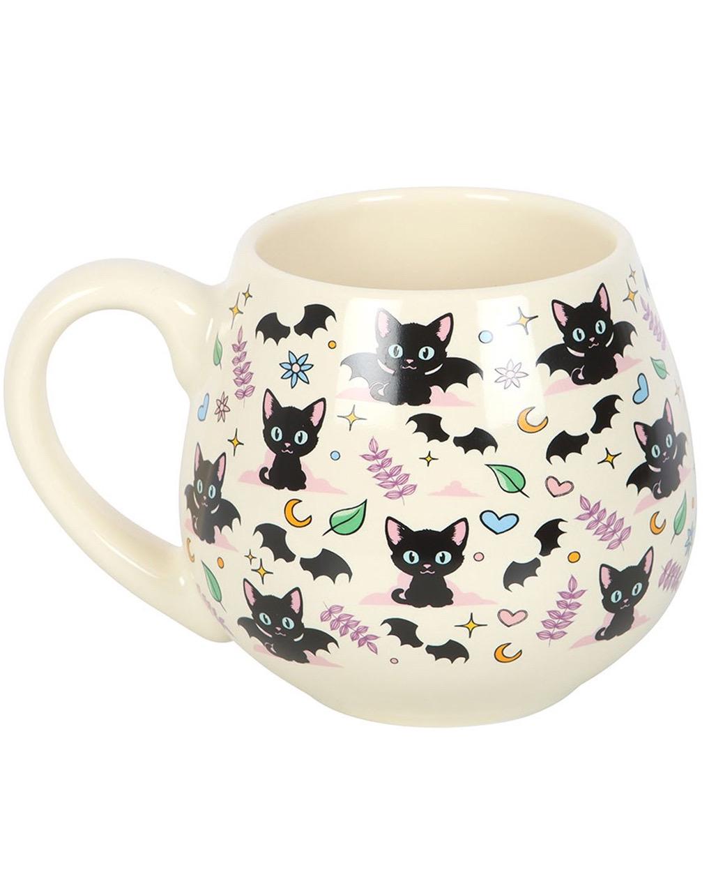 Fledermaus Katzen Tasse | Bat Cat Mug | Halloween Katze | Schwarze Katze Tasse | Spooky Mug | Kawaii Halloween | Herbst Tasse