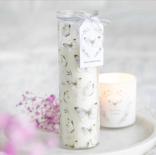 Schmetterlings-Duftkerze | Vanillekerze im Glas | Butterfly Candle | Cottagecore Deko | Geschenkidee
