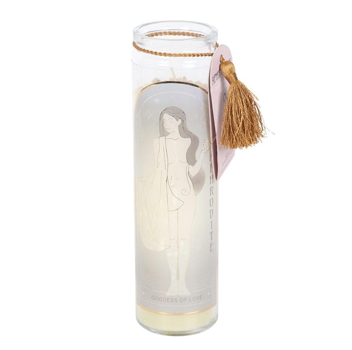 Göttinnen Duftkerze mit Kristallen | Selene, Athena oder Aphrodite | Spirituelle Kerze | Kristallkerze | Geschenk für Hexen & Mondliebhaber