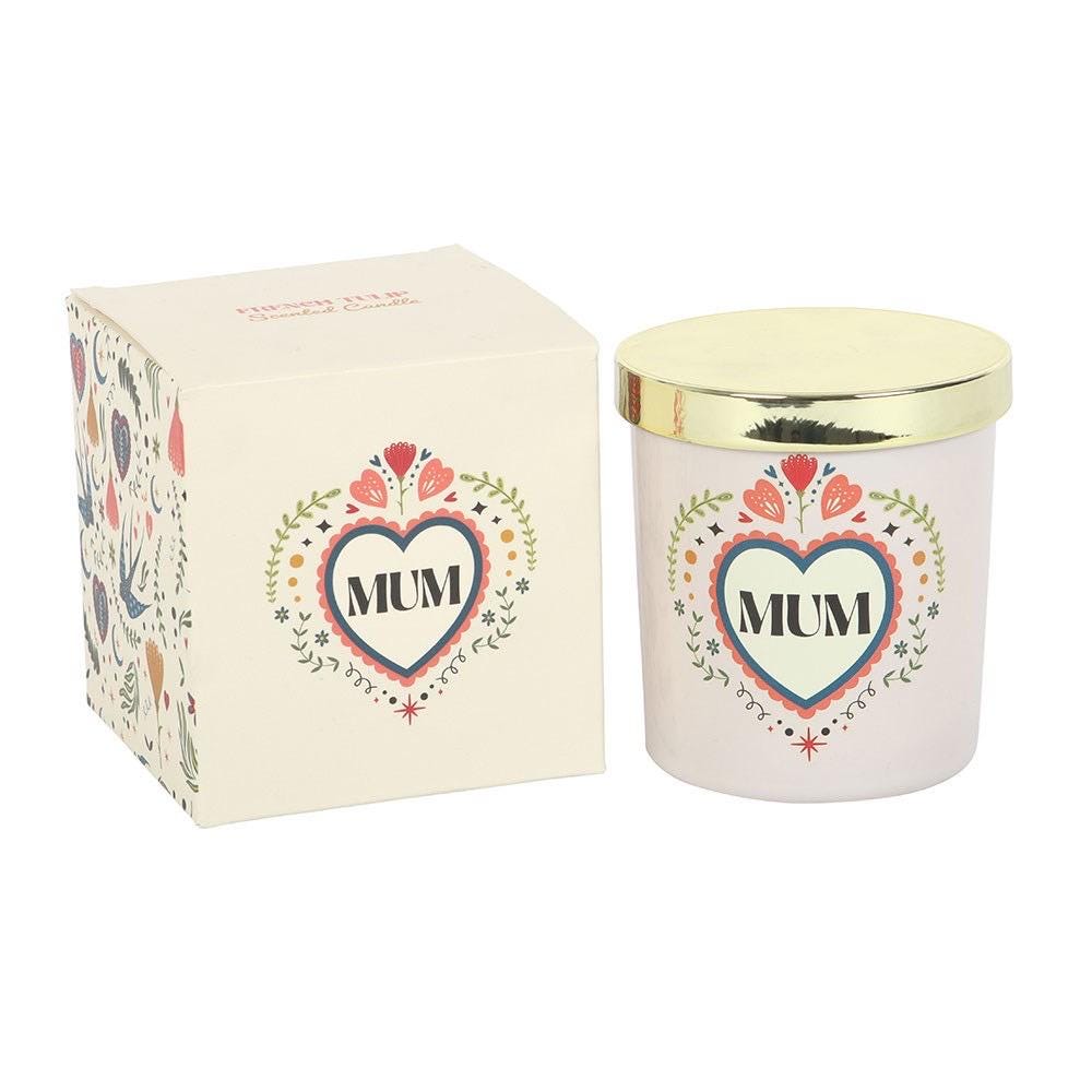 MUM Duftkerze French Tulip | Geschenk für Mama | Muttertagsgeschenk | Duftkerze im Glas | Mama Geschenk
