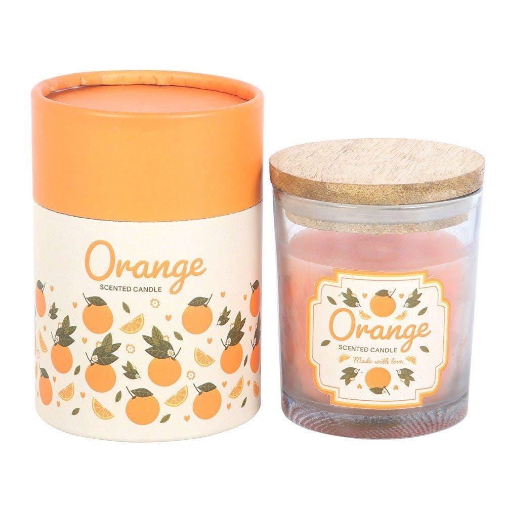 Fruchtige Kerze im Glas mit Holzdeckel | Erdbeere, Zitrone oder Orange | Sommerliche Duftkerze
