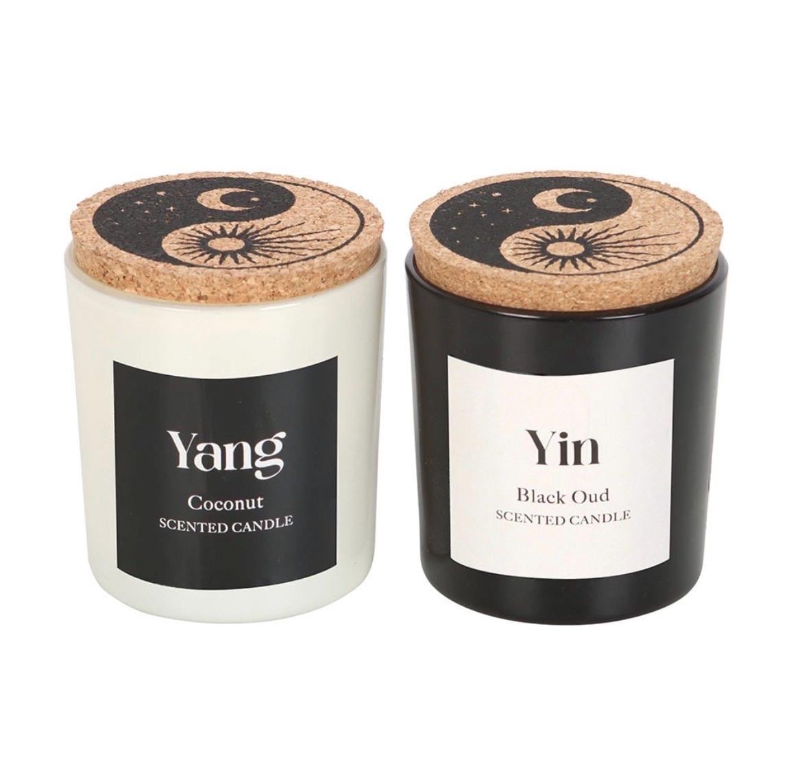 Yin & Yang Kerzen | Duftkerzen Set | Kokosnuss und Black Oud | Balance und Harmonie | Spirituelle Deko | Geschenkset