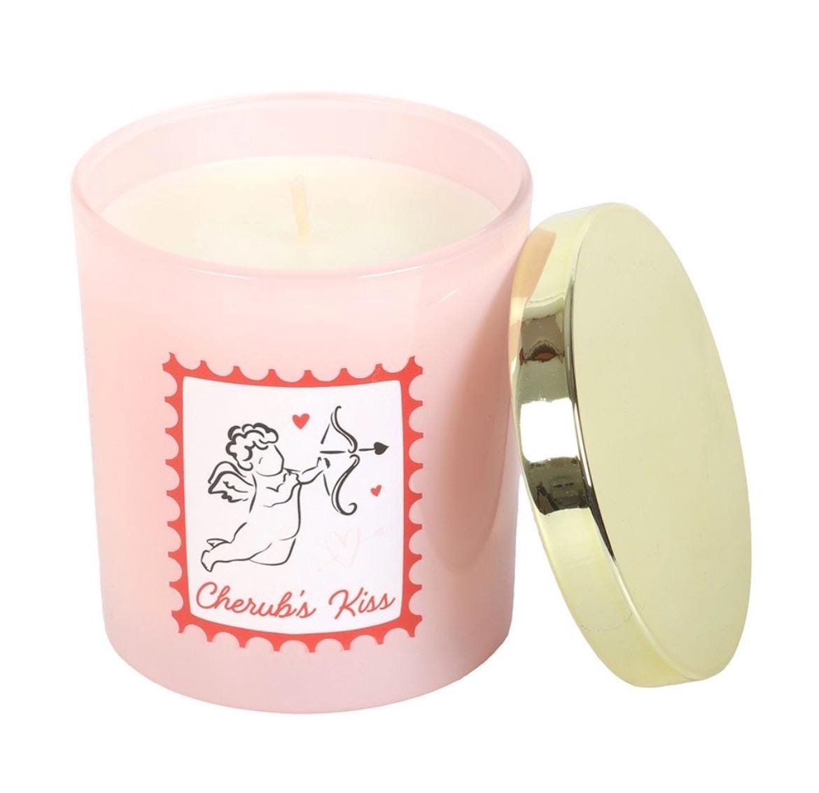 Cherub’s Kiss Duftkerze | Passionsfrucht & Pfirsich | Valentinstag Geschenk | Romantische Duftkerze | Amor Kerze