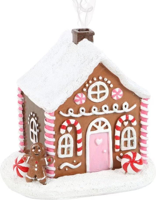 Räucherkegel Lebkuchenhaus | Räucherhaus | Weihnachtlicher Räucherkegelhalter | Gingerbread House Incense Burner | Christmas Cottage Deko
