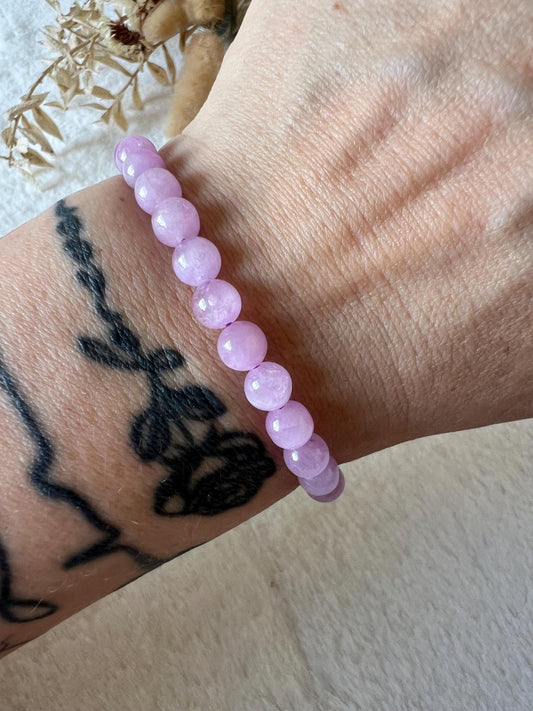 Rosa Kunzit Armband | Echter Kunzit Schmuck | Zartrosa Edelstein Armband | Naturstein Schmuck | Geschenk für Sie