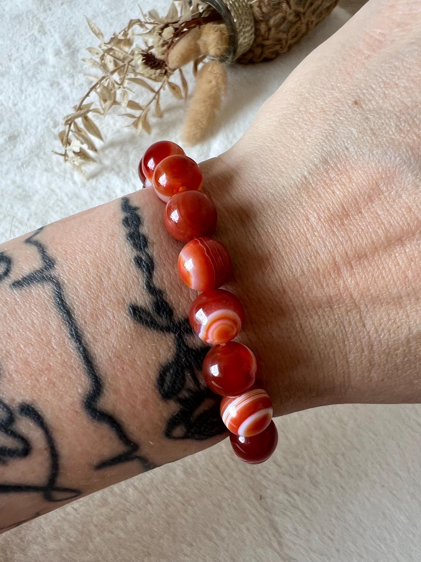 Karneol Armband | Echter Karneol Schmuck | Edelstein Schmuck | Naturstein Armband