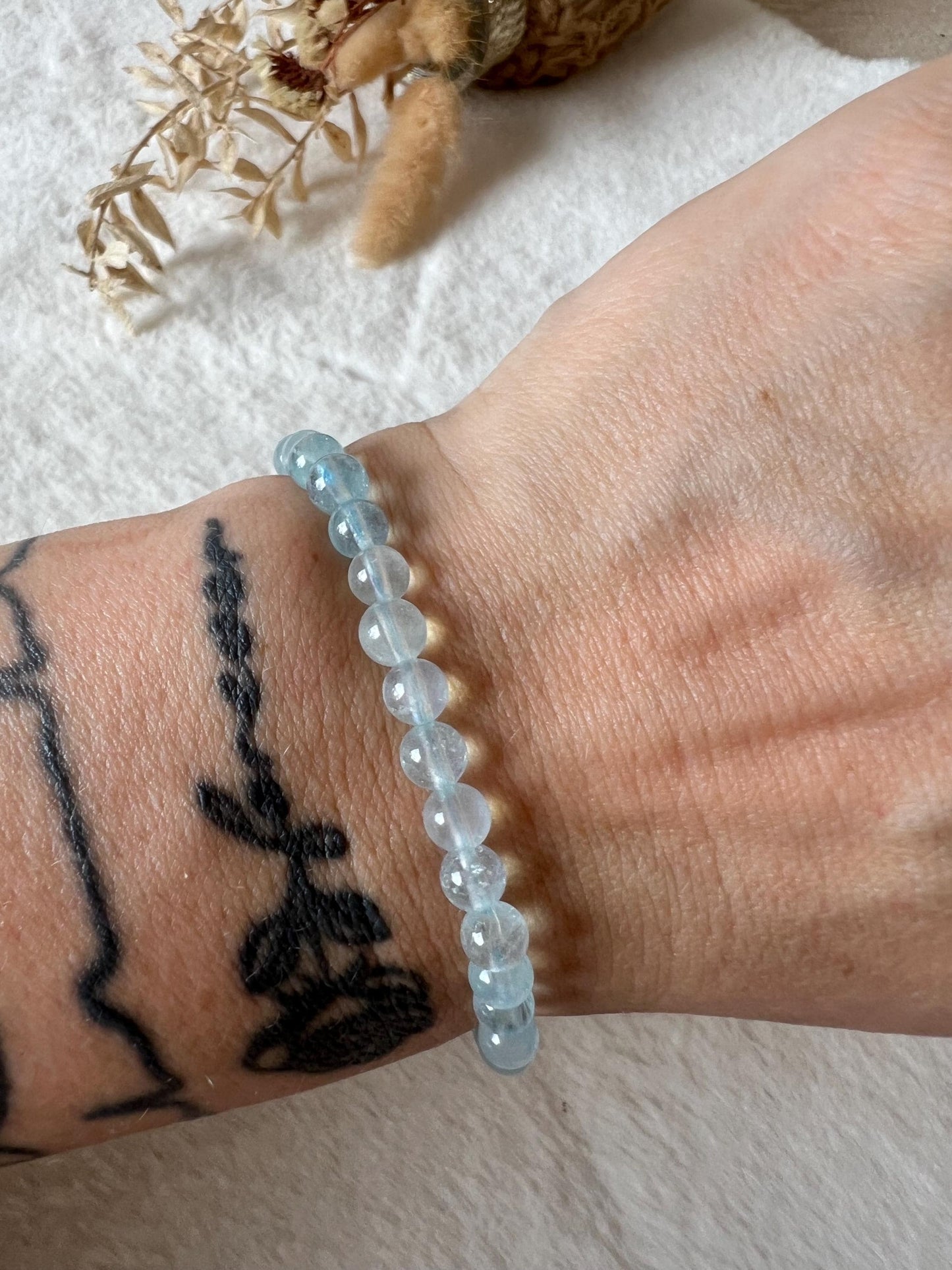 Aquamarin Armband | Echter Aquamarin Schmuck | Hellblauer Naturstein | Edelstein Armband